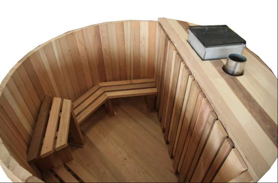 Sauna brûlant en bois extérieur Kit Hot Tub Wet Steam de baril