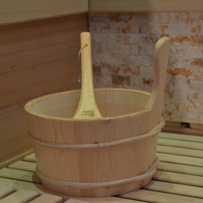 Sauna moderne en bois solide de cigûe de sauna de sécheur à vapeur de panneau de commande traditionnel extérieur d'ordinateur