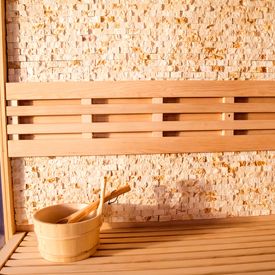 Sauna moderne en bois solide de cigûe de sauna de sécheur à vapeur de panneau de commande traditionnel extérieur d'ordinateur