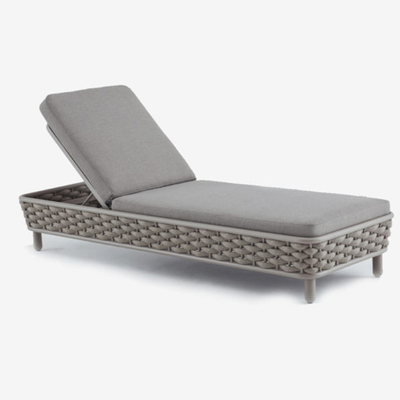 Piscine de patio de jardin tissée par corde extérieure de Sun Chaise Lounge Chair Khaki For de piscine de meubles
