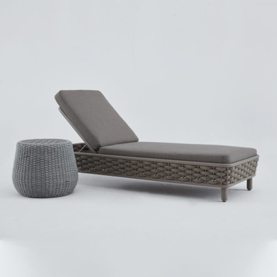 Piscine de patio de jardin tissée par corde extérieure de Sun Chaise Lounge Chair Khaki For de piscine de meubles