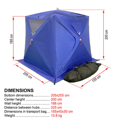 Tente bleue de sauna extérieur portatif en nylon avec de grands produits campants de Windows