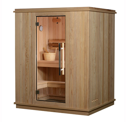 Boîte préfabriquée en bois de sauna de cèdre rouge de 2 ou 3 personnes de vapeur de sauna de Canadien traditionnel d'intérieur de pièce