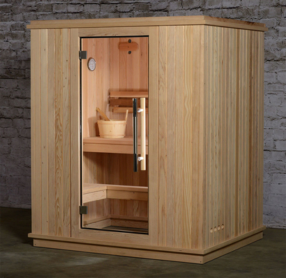 Boîte préfabriquée en bois de sauna de cèdre rouge de 2 ou 3 personnes de vapeur de sauna de Canadien traditionnel d'intérieur de pièce
