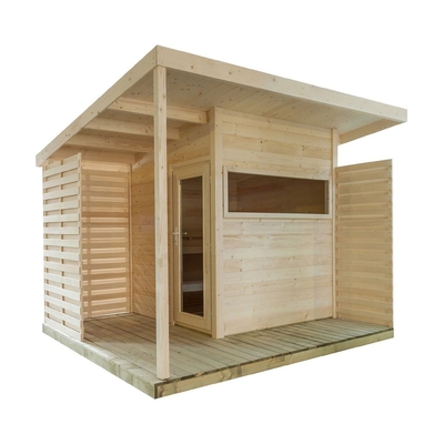 Cabine infrarouge lointaine en bois impeccable nordique de sauna de 6 personnes extérieure
