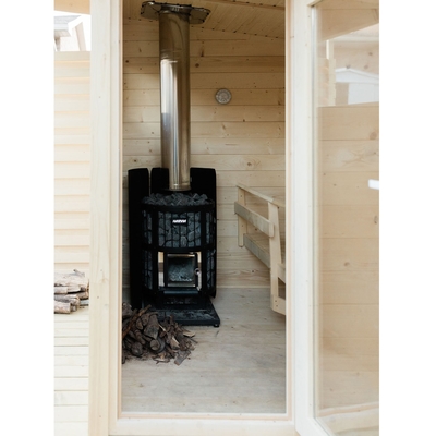 Cabine infrarouge lointaine en bois impeccable nordique de sauna de 6 personnes extérieure