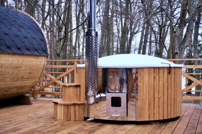 prix usine extérieur de baquet chaud de baril du feu en bois